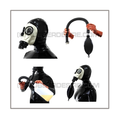 Deluxe Z56 gasmask-zipperhood-system BUBBLE-Z with inhaler-set, tube- and rebreathing-bag-set